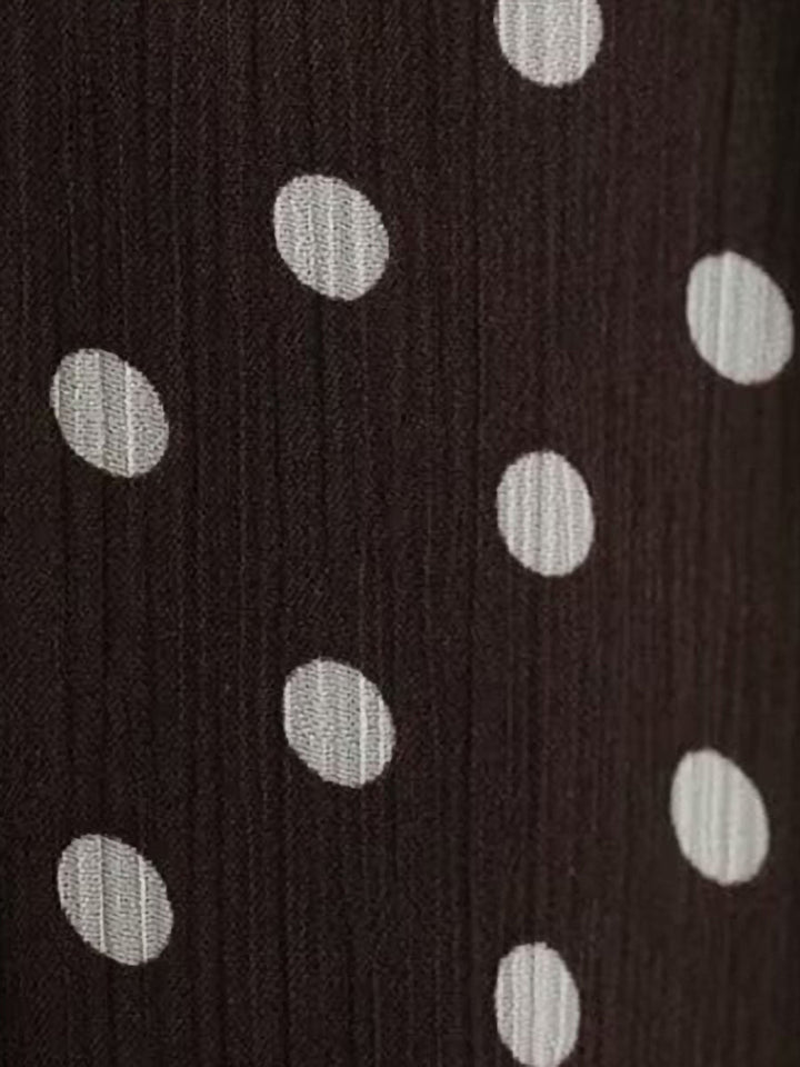 Women's Polka Dot Ruffle Neck Blouse | Sheer