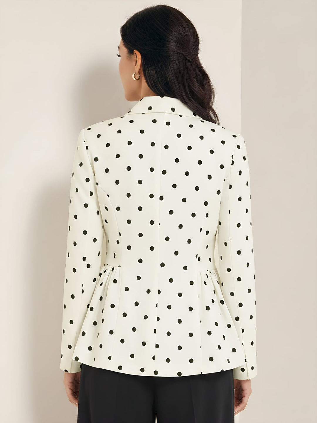 Women's Chic Peplum Waist Blazer | Polka Dot