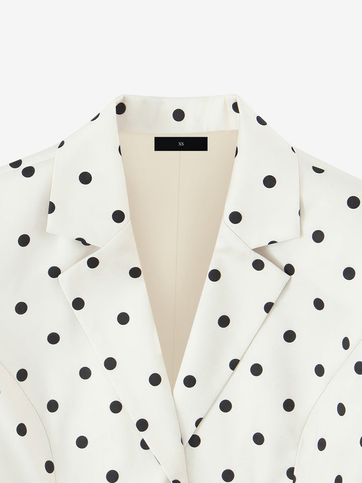 Women's Chic Peplum Waist Blazer | Polka Dot