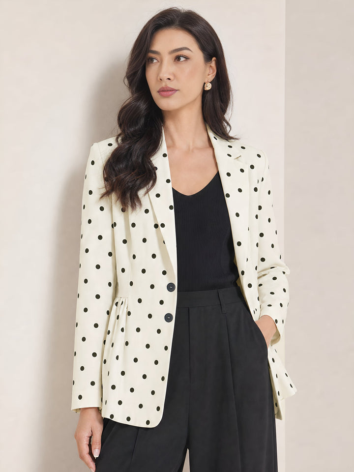 Women's Chic Peplum Waist Blazer | Polka Dot