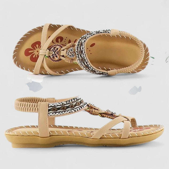 Women's Bohemian Flat T-Strap Sandals | Ankle Strap