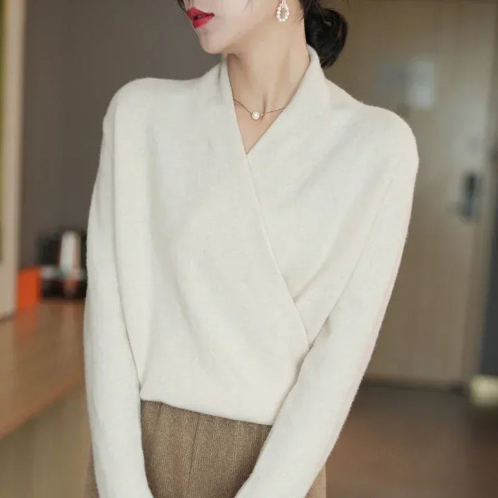 Women's Winter Wrap Knit Jumper | V Neck
