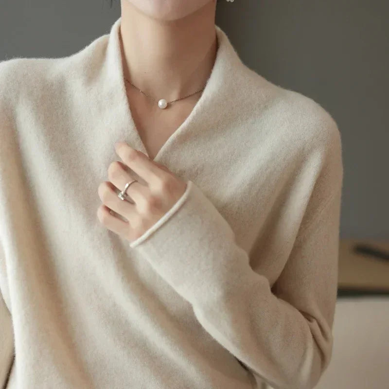 Women's Winter Wrap Knit Jumper | V Neck