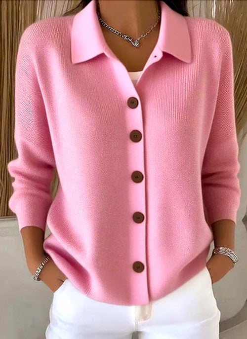 Women’s Button Knitted Cardigan | Collar