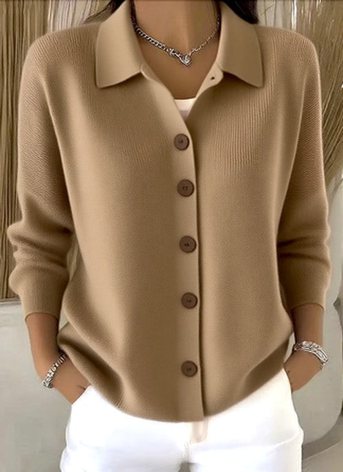 Women’s Button Knitted Cardigan | Collar