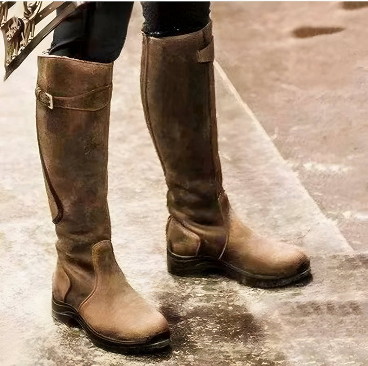 Women's Buckle Knee High Boots | Heel
